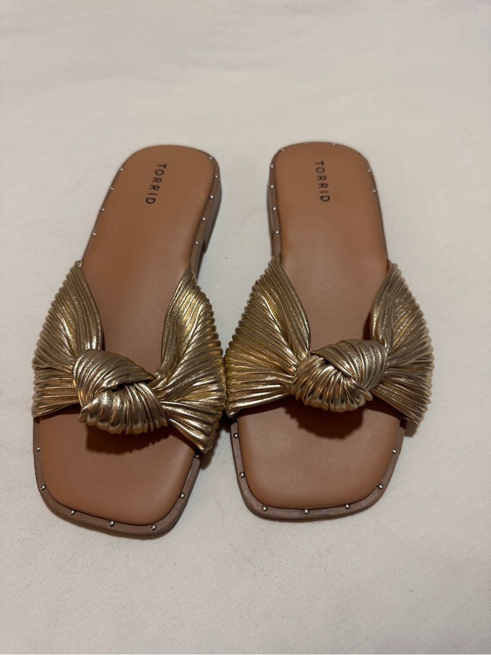 Torrid Gold Knot Slide Sandals